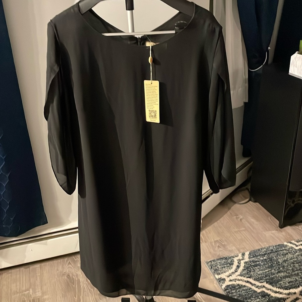 Brand new lined sheer open sleeve mini dress